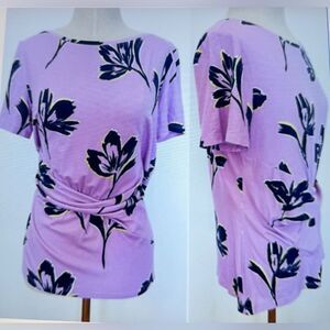 ST. JOHN floral twist top lilac sizeL